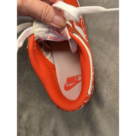 Nike Dunk Low Orange Paisley Color Block Sneakers Size 8W Retro Basketball 80s - Picture 10 of 11